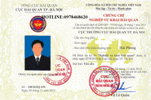 chứng chỉ khai hải quan